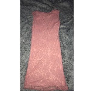 Lace peach body dress